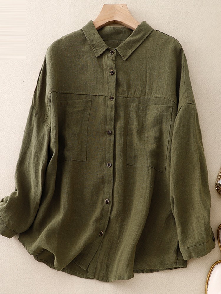 Winter Clothing Vintage - Women Long Sleeve Casual Shirt New