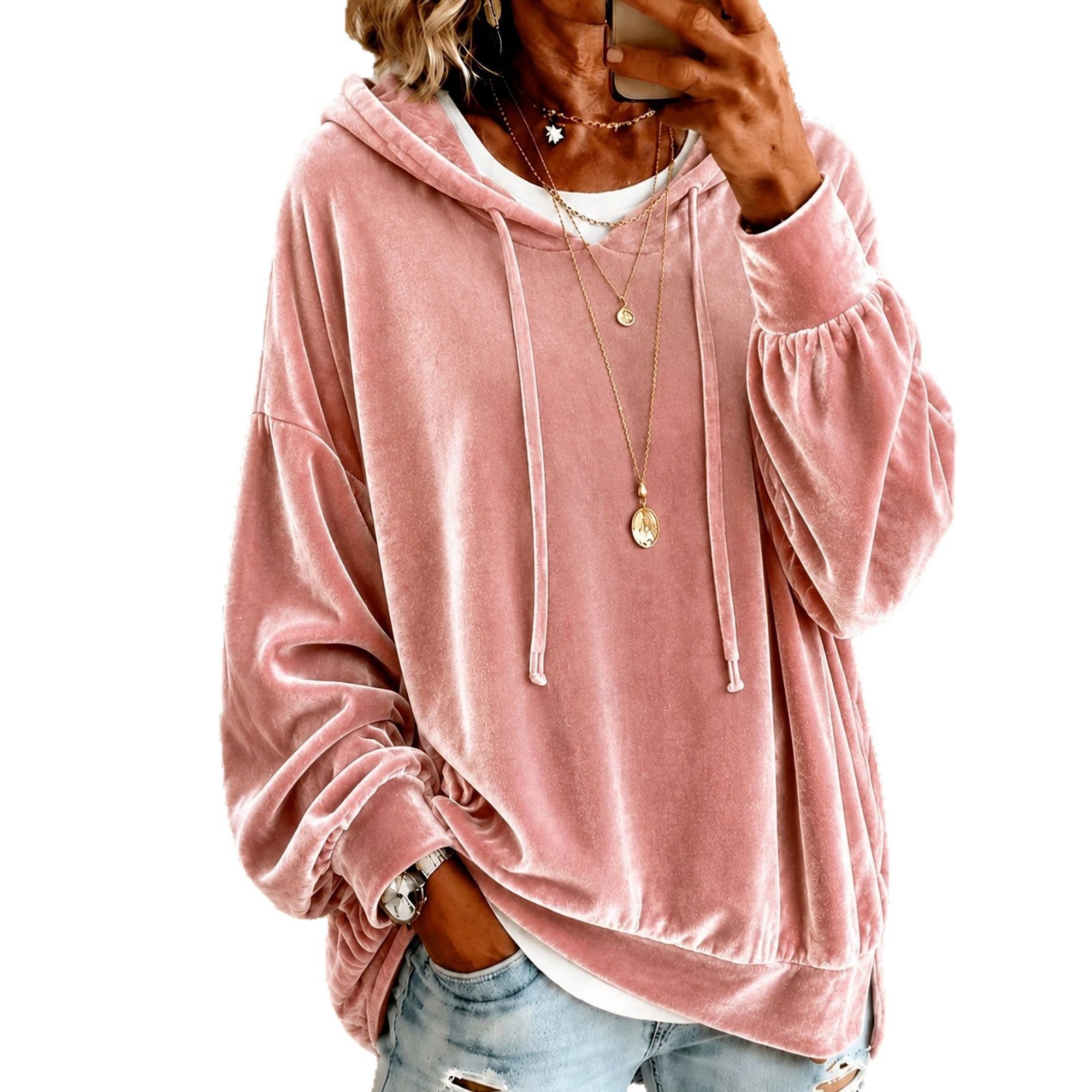 Women's Long Sleeve Fleece Hoo - Winter Clothing Drawing 评论和价格