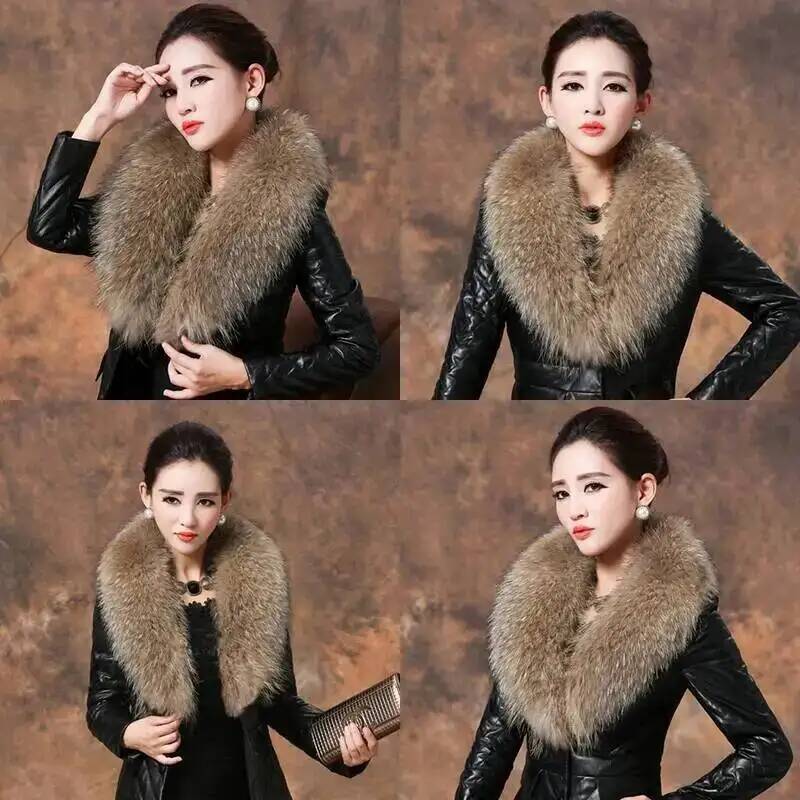 Natural Raccoon Fur Collar Rea - Winter Clothing Deals 评论和价格
