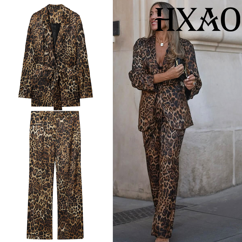 HXAO Leopard Pants Sets 2 Piec - Winter Clothing Vintage 评论和价格