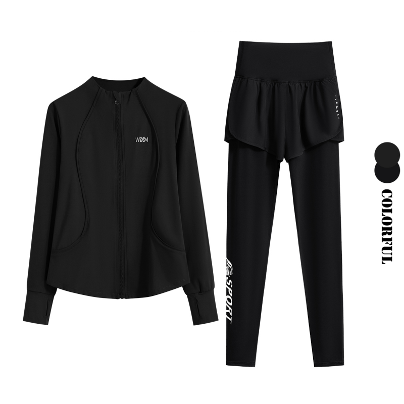 DRUR M-4XL Yoga Outfits 2 Piec - Winter Yoga Clothing 评论和价格
