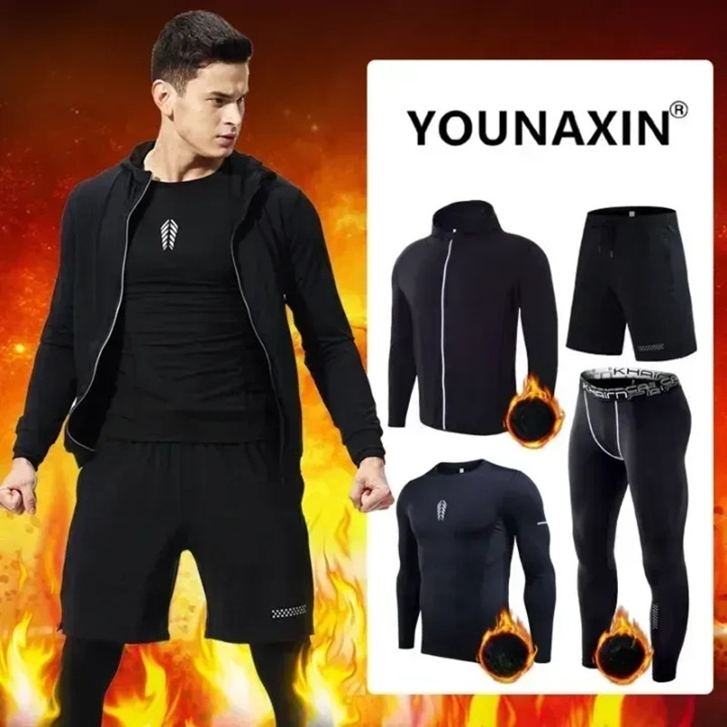 4-piece Men's Fitness Clothing - Winter Yoga Clothing 评论和价格