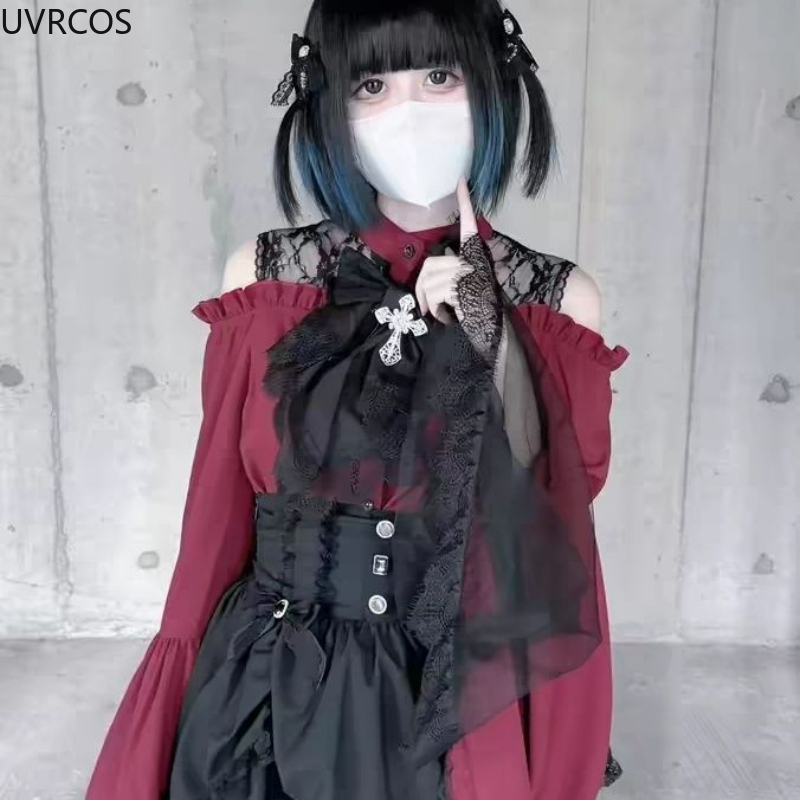 Gothic Y2k Lolita Style Shirts - Winter Clothing Vintage 评论和价格