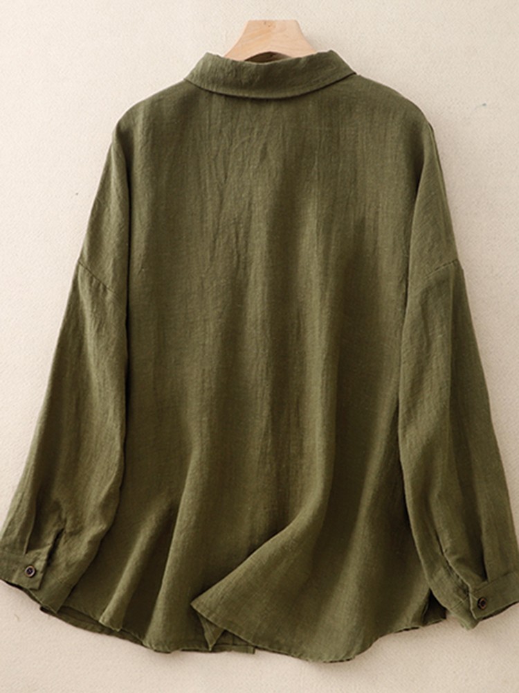 Women Long Sleeve Casual Shirt - Winter Clothing Vintage 评论和价格