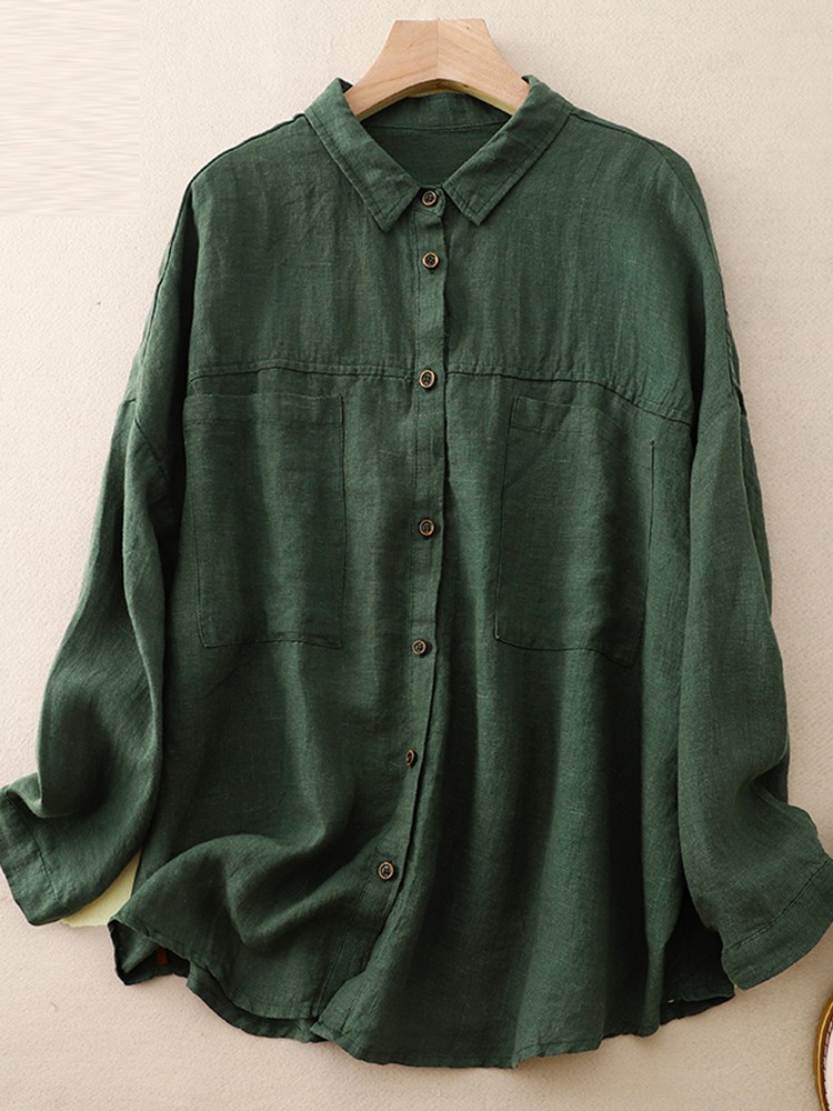 Women Long Sleeve Casual Shirt - Winter Clothing Vintage 评论和价格