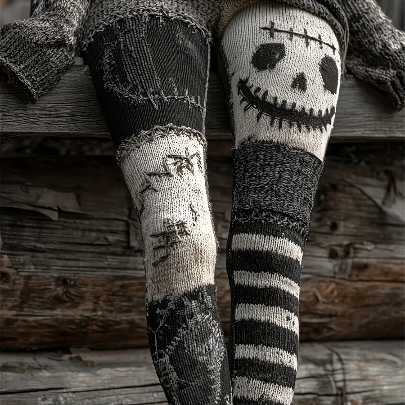 Women Halloween Skeleton Print - Winter Yoga Clothing 评论和价格