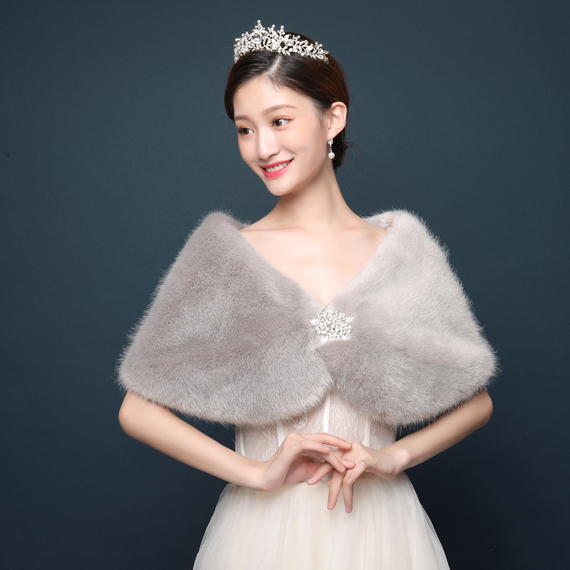 Women Bridal Shawl Wedding Cap - Winter Clothing Deals 评论和价格