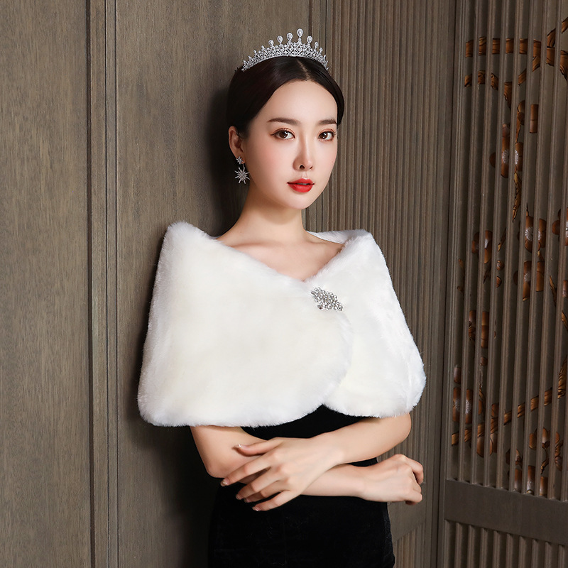 Women Bridal Shawl Wedding Cap - Winter Clothing Deals 评论和价格