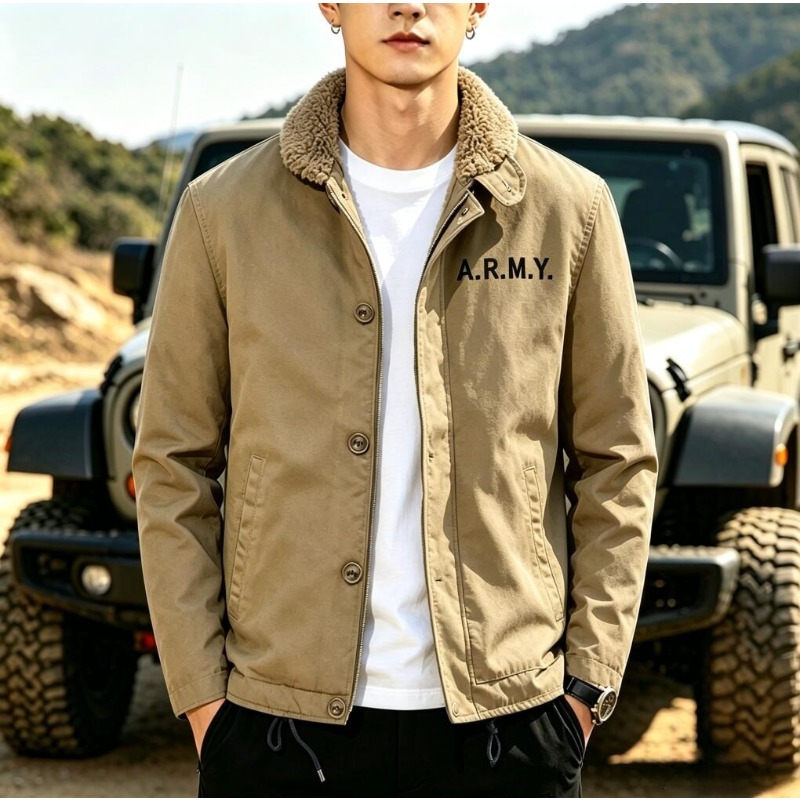 New Fashion Men Fleece Warm Wi - Quality Winter Clothing Bomber Jacket 评论和价格